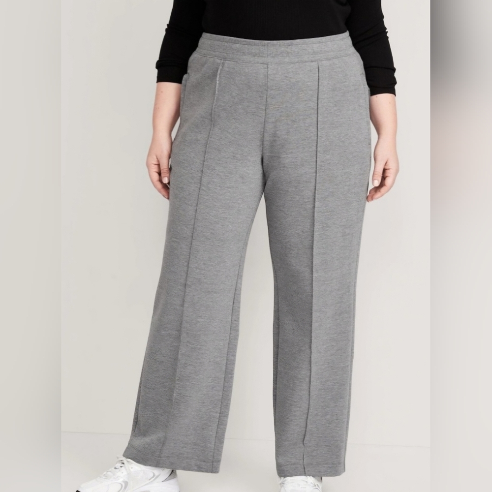 PLUS SIZE 4X High-Waisted Dynamic Fleece Wide-Leg Pants